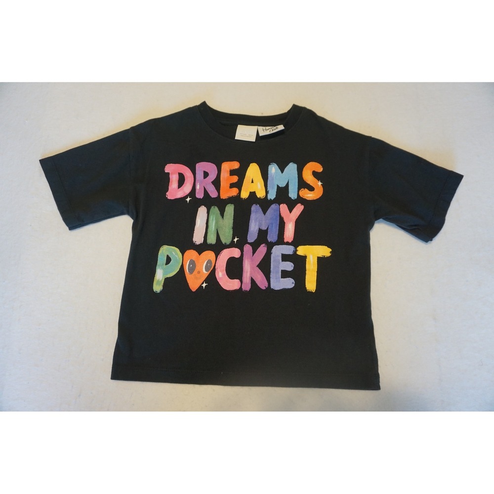 Zara Kids Humberto Cruz Dreams In My Pocket Black Graphic T-Shirt 6-7Y 122cm